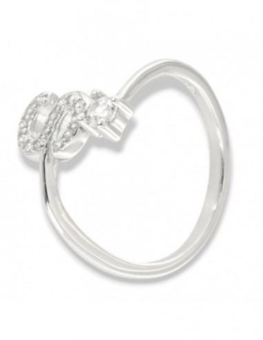 Anello Argento Rodiato Lettera S Punto Luce [07690a56]