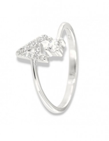 Anello Argento Rodiato Lettera A Punto Luce [a8992e60]
