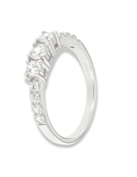 Anello Argento Rodiato Trilogy Zirconi Bianchi Gambo Zirconato [fd1a4371]