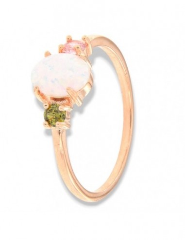 Anello Argento Rosato Opale Bianco [bcdc635e]