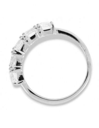 Anello Argento Rodiato Riviera Baguette Zirconi Bianchi [b5383e2e]