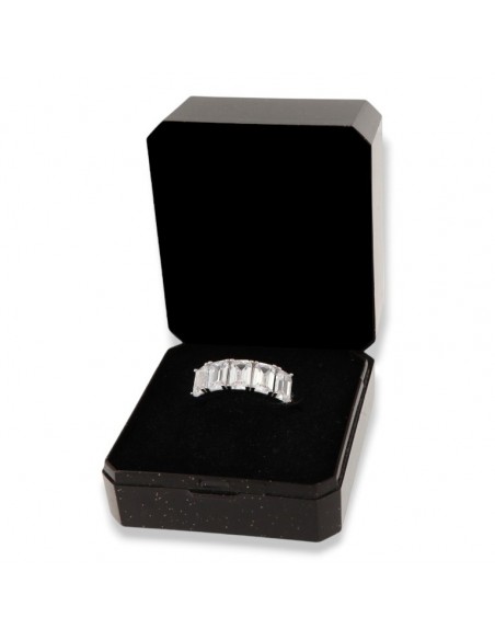 Anello Argento Rodiato Riviera Baguette Zirconi Bianchi [db03bc27]