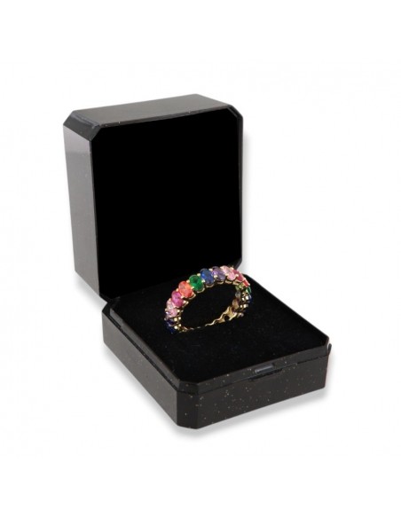 Anello Argento Dorato Zirconi Colorati Baguette [5caf6426]