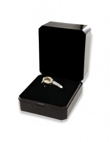 Anello Argento Rodiato Zircone Champagne Ovale [6a92102b]