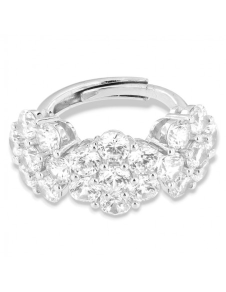 Anello Argento Rodiato Trilogy Zirconi Bianchi Fiore [8cdf0c17]