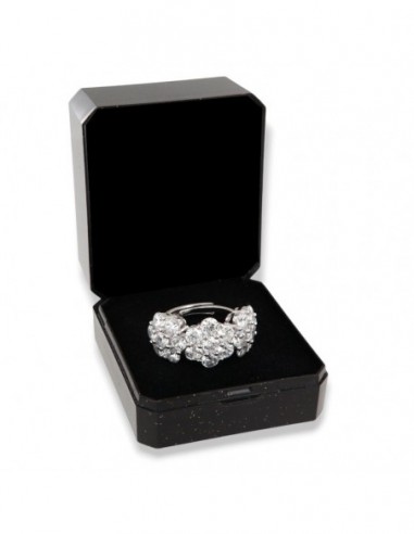 Anello Argento Rodiato Trilogy Zirconi Bianchi Fiore [3bc2cd13]