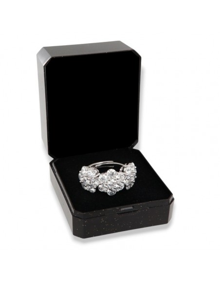 Anello Argento Rodiato Trilogy Zirconi Bianchi Fiore [3bc2cd13]