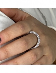 Anello Argento Rodiato Eternity Zirconi Bianchi 2MM [f343f272] 2