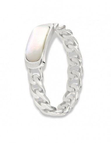 Anello Argento Rodiato Grumetta Con Madre Perla [01d631a7]
