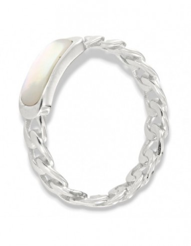 Anello Argento Rodiato Grumetta Con Madre Perla [5aaafc47]