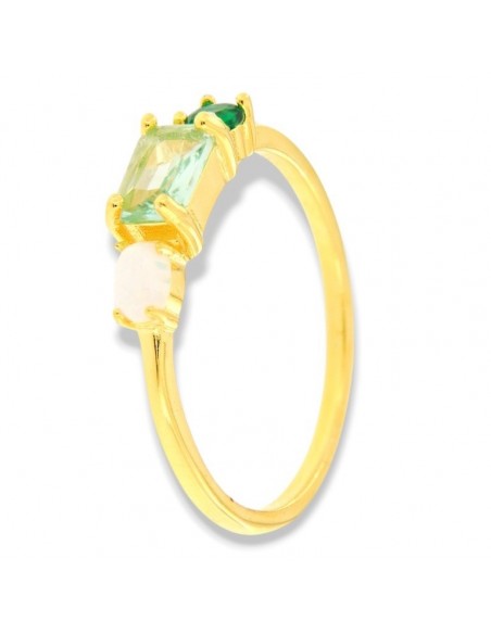 Anello Argento Dorato Opale Bianco Piccolo [d2e7e157]