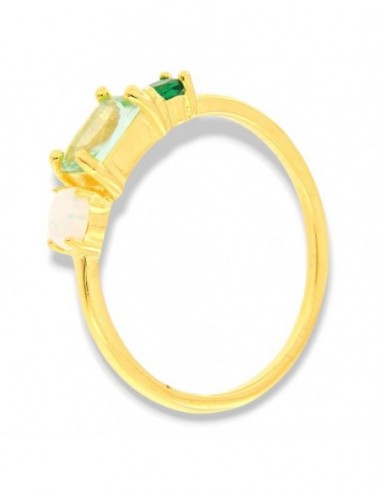 Anello Argento Dorato Opale Bianco Piccolo [52f88c94]