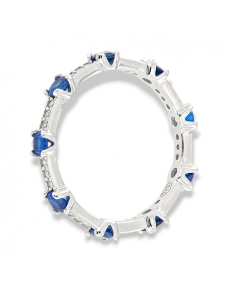 Anello Argento Rodiato Eternity Zirconi Blu/Bianchi [8382e6fb]