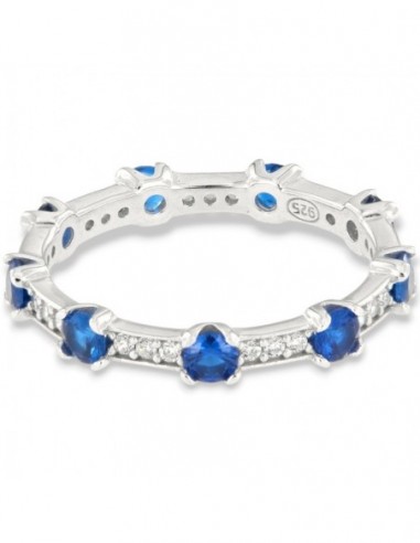 Anello Argento Rodiato Eternity Zirconi Blu/Bianchi [edb964f2]
