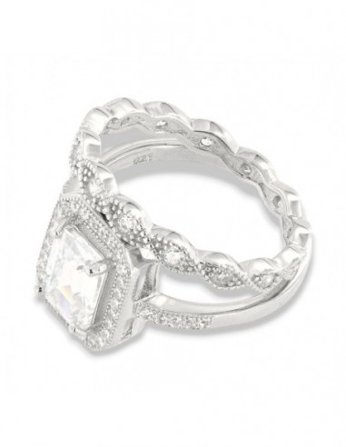 Anello Argento Rodiato Composto Principessa Bianca [f5f669ad]