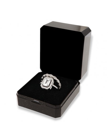 Anello Argento Rodiato Composto Principessa Bianca [c6b585cf]