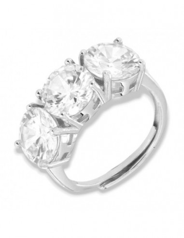 Anello Argento Rodiato Trilogy Zirconi Bianchi 8MM [4a97070b]