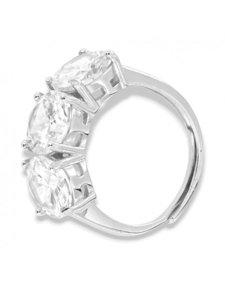 Anello Argento Rodiato Trilogy Zirconi Bianchi 8MM [4fc74015]