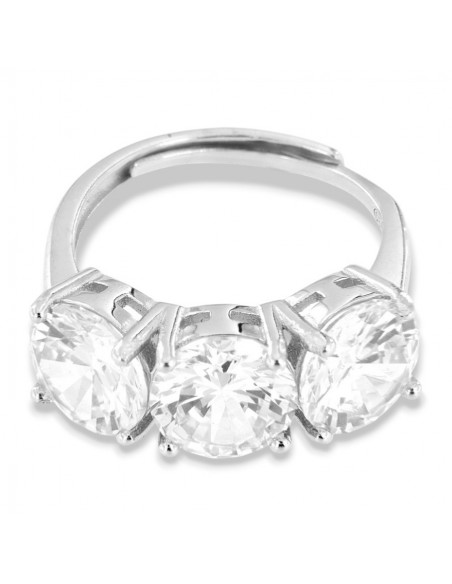 Anello Argento Rodiato Trilogy Zirconi Bianchi 8MM [21fcc21c]