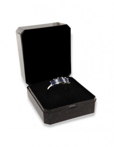 Anello Argento Rodiato Riviera 3 Zirconi Blu [dadd2d10]