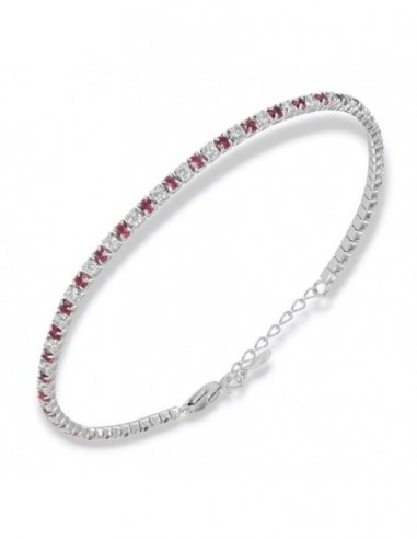 Bracciale Argento Tennis Zirconi Bianchi Fucsia 2MM [ee424daa]