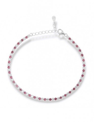 Bracciale Argento Tennis Zirconi Bianchi Fucsia 2MM [fe8fde1b]