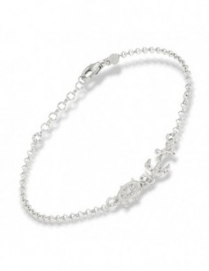 Bracciale Argento Rodiato Catena Ancora Timone [ff2799cb]