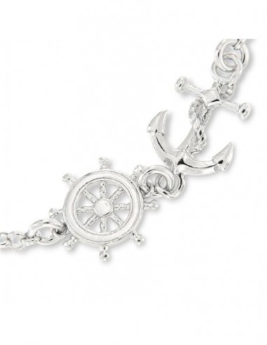 Bracciale Argento Rodiato Catena Ancora Timone [7879ebd1]
