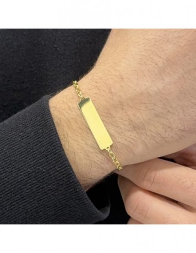 Bracciale Argento Dorato Piastra Centrale Catena [20714464]