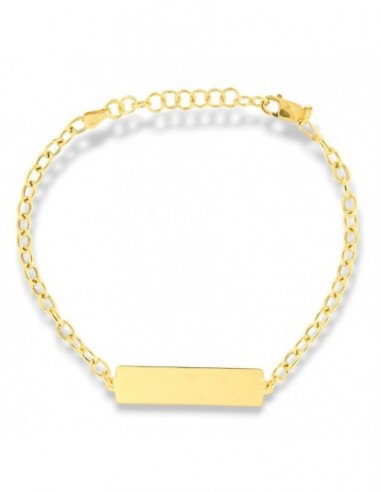 Bracciale Argento Dorato Piastra Centrale Catena [2521037a]