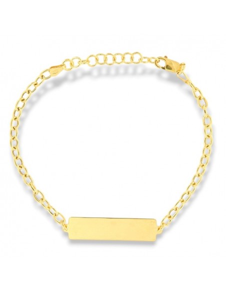 Bracciale Argento Dorato Piastra Centrale Catena [2521037a]