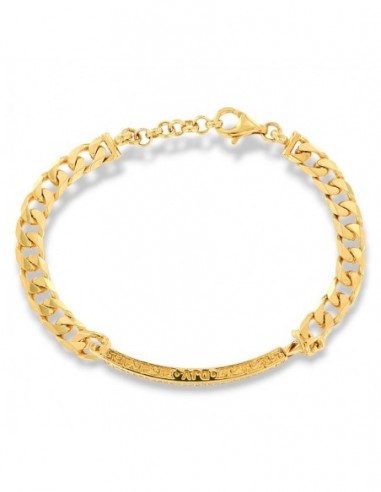 Bracciale Argento Dorato Piastra Centrale Zirconi Blu E Bianchi [b066087f]