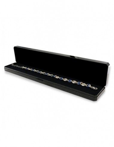 Bracciale Argento Rodiato Maglia Marina Blu Spessa [6baf57ac]