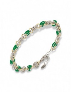 Bracciale Argento Rodiato Maglia Marina Verde Spessa [aacacf58]