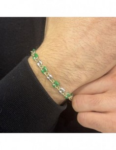 Bracciale Argento Rodiato Maglia Marina Verde Spessa [aacacf58] 2