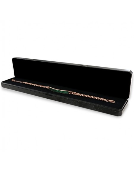 Bracciale Argento Rosato Grumetta Tennis Zirconi Verdi Doppia FIla [b81fa7e9]