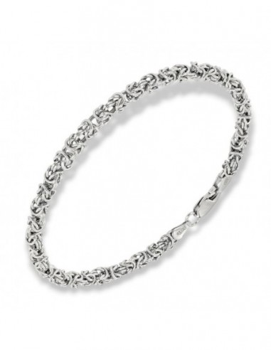 Bracciale Argento Rodiato Maglia Bizantina [91722040]