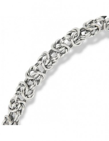 Bracciale Argento Rodiato Maglia Bizantina [10c05d61]