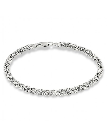 Bracciale Argento Rodiato Maglia Bizantina [15901a7f]