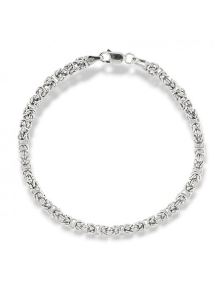 Bracciale Argento Rodiato Maglia Bizantina [a28ddb7b]