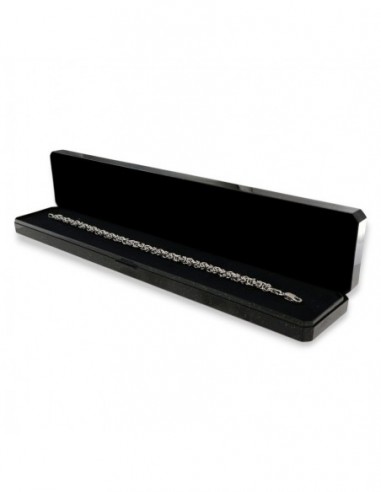 Bracciale Argento Rodiato Maglia Bizantina [7bab9876]