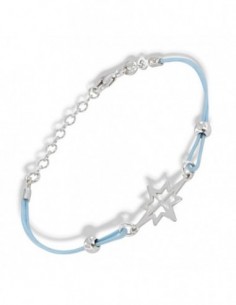 Bracciale Argento Rodiato Rosa Dei Venti Laccio Celeste [fffebf88]