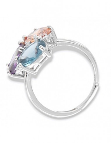 Anello Argento Rodiato Trilogy Zirconi Colorati [1a8255be]
