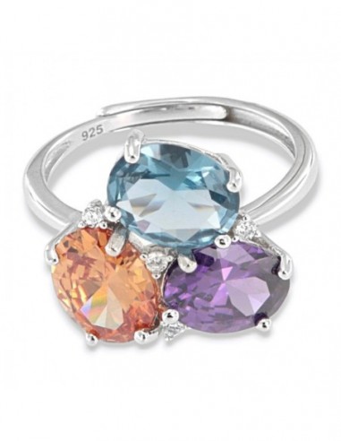 Anello Argento Rodiato Trilogy Zirconi Colorati [c3a416b3]