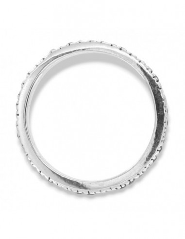 Anello Argento Rodiato Eternity Zirconi Bianchi Neri 1,5MM [b1aa5a65]