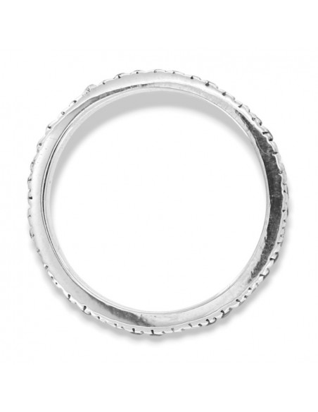 Anello Argento Rodiato Eternity Zirconi Bianchi Neri 1,5MM [b1aa5a65]