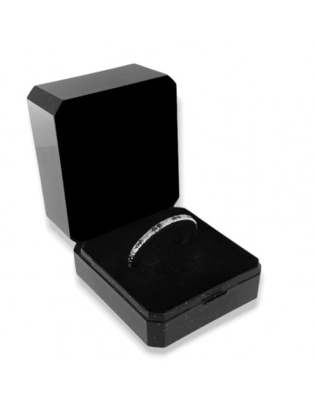 Anello Argento Rodiato Eternity Zirconi Bianchi Neri 1,5MM [df91d86c]