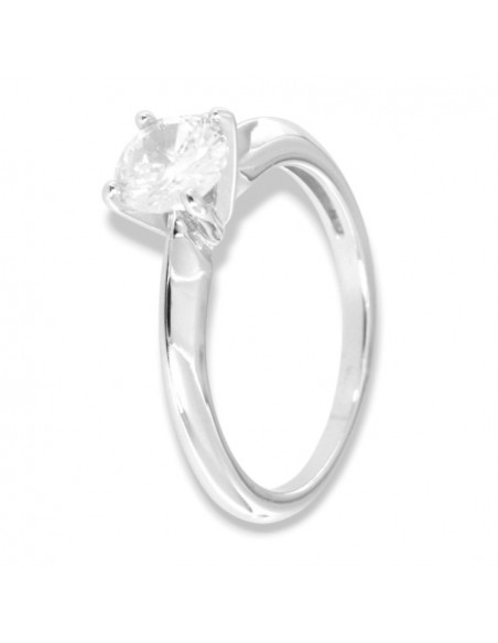 Anello Argento Rodiato Solitario Zircone 6MM [c012d790]