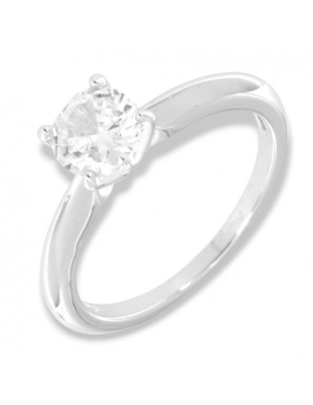 Anello Argento Rodiato Solitario Zircone 6MM [db426845]