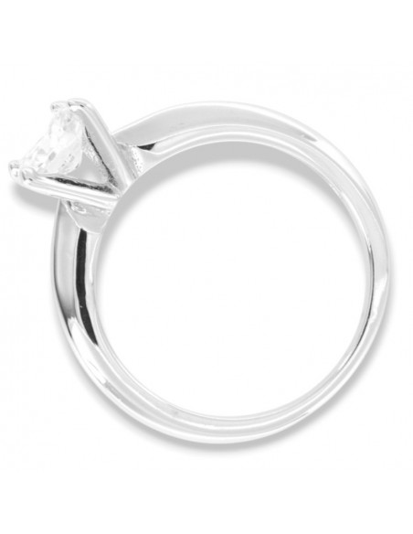 Anello Argento Rodiato Solitario Zircone 6MM [690fee5f]